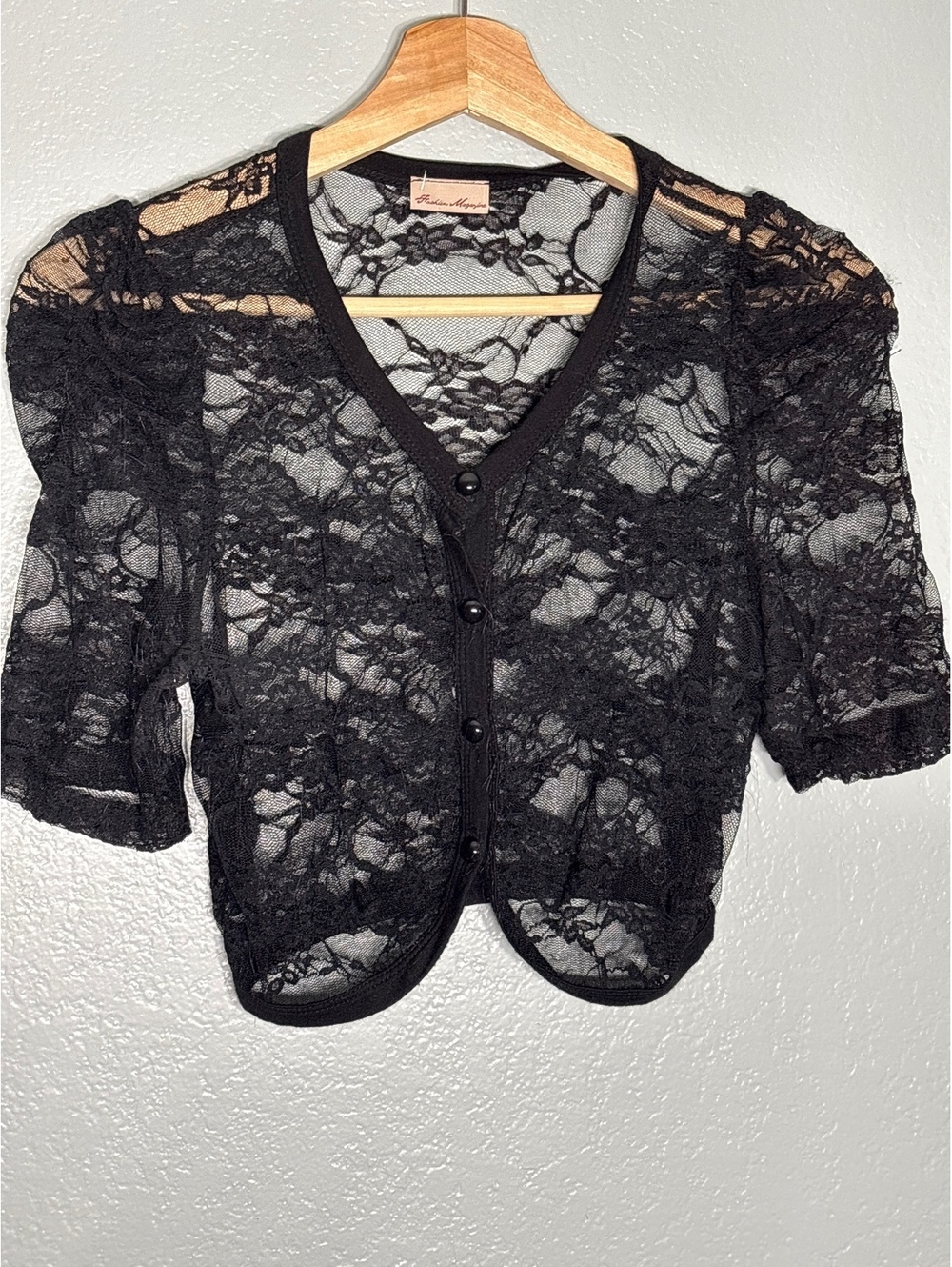 Whimsigoth black lace shrug. S. Coquette, Parisian, Y2K